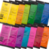 Zestaw 12 kolorów proszku Holi - 12 x 70g. Różne kolory proszku Holi. Niska cena. Wysyłka w 24h. Zamów kolorowy proszek Holi od holiproszek.pl